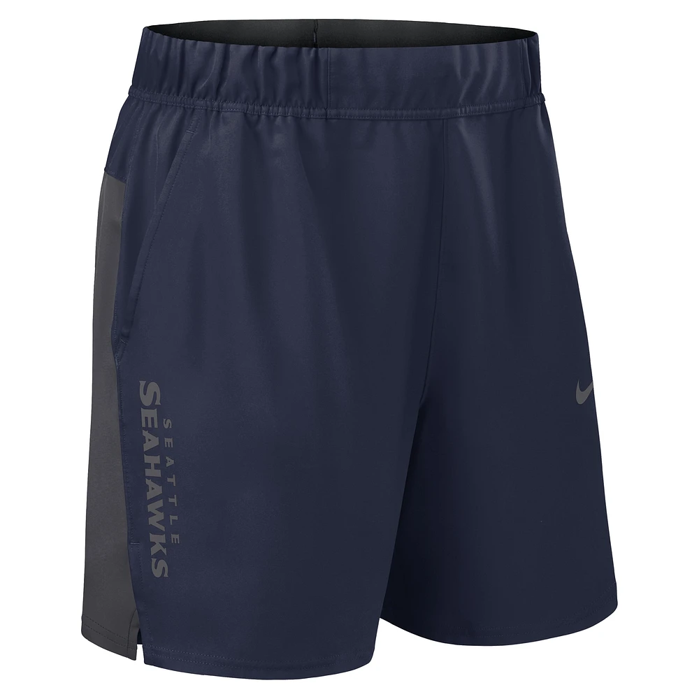 Men's Nike College Navy Seattle Seahawks Woven Victory Performance Shorts