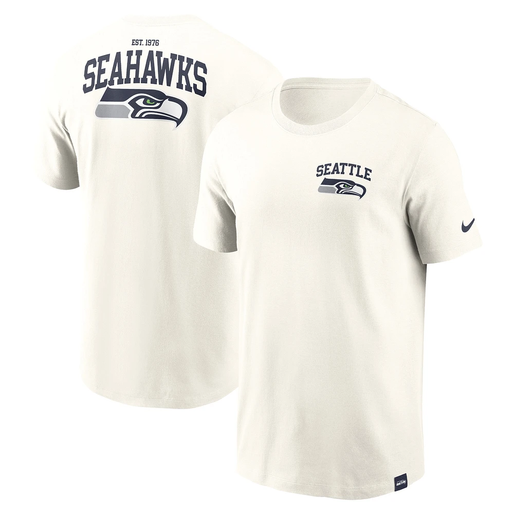 T-shirt essentiel Nike crème Seattle Seahawks Blitz pour hommes