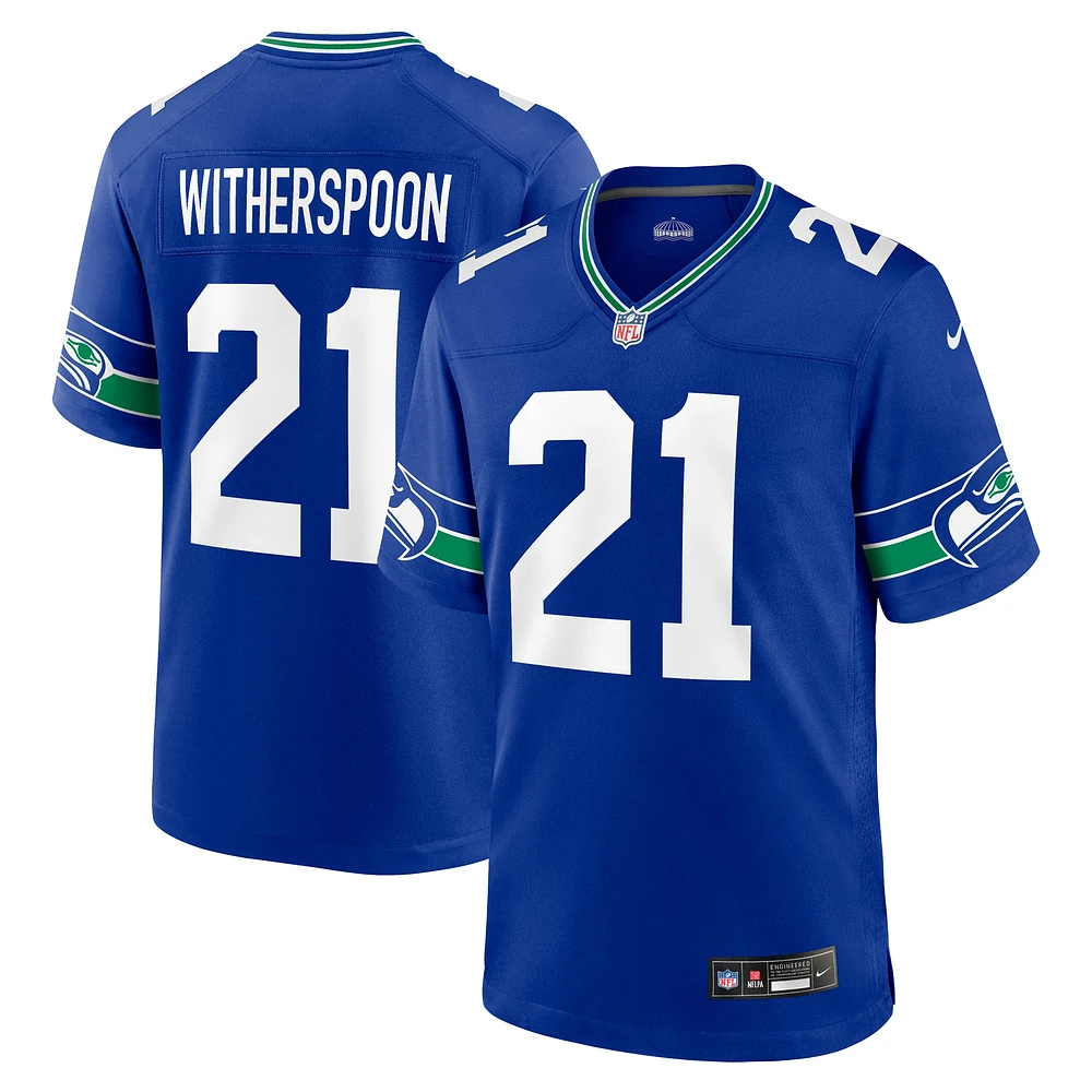 Nike Devon Witherspoon Royal Seattle Seahawks Throwback Player Game Jersey pour homme