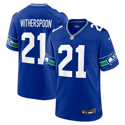 Men's Nike Devon Witherspoon Royal Seattle Seahawks Throwback Player Game Jersey