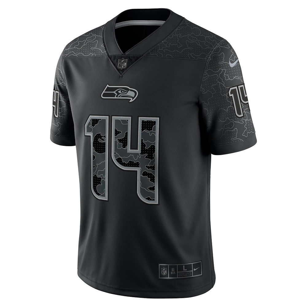 Men's Nike DK Metcalf Black Seattle Seahawks RFLCTV Limited Jersey