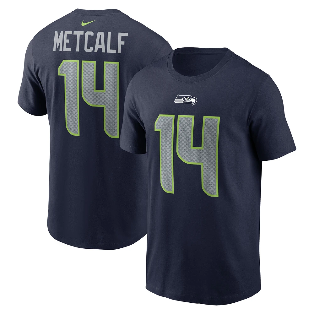 T-shirt Nike DK Metcalf College Navy pour hommes, nom et numéro de joueur des Seattle Seahawks