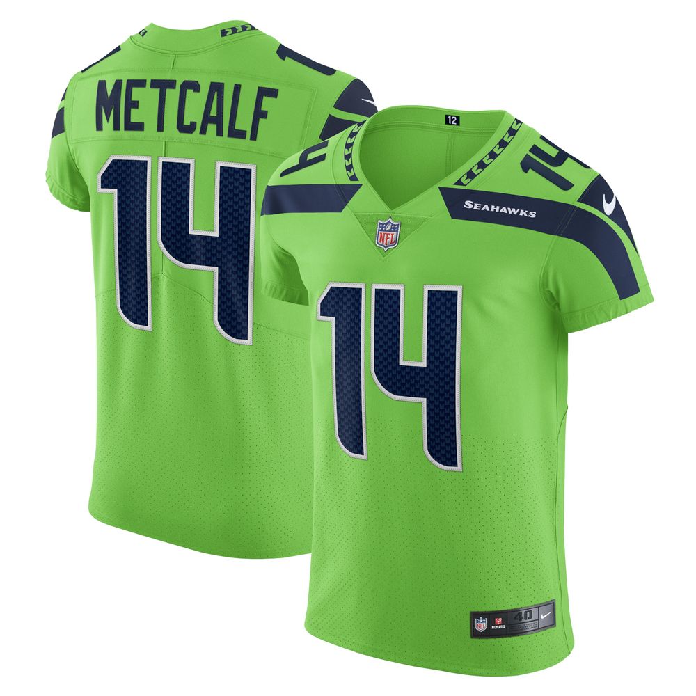 Men's Nike DK Metcalf Neon Green Seattle Seahawks Alternate Vapor Elite Player Jersey