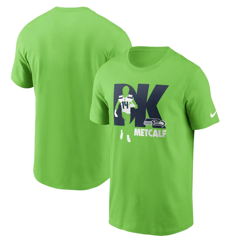 T-shirt joueur essentiel des Seahawks de Seattle DK Metcalf Nike pour homme - vert fluo