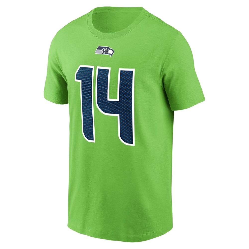 Men's Nike DK Metcalf Neon Green Seattle Seahawks Name & Number T-Shirt