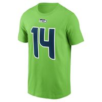 Men's Nike DK Metcalf Neon Green Seattle Seahawks Name & Number T-Shirt