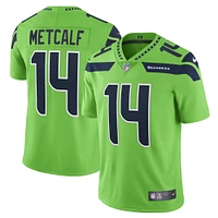 Maillot de joueur Nike DK Metcalf vert fluo Seattle Seahawks Vapor Limited pour homme