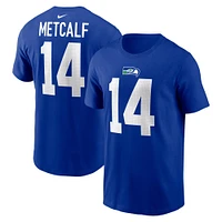 T-shirt Nike DK Metcalf Royal Seattle Seahawks Throwback pour homme avec nom et numéro de joueur