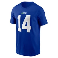 T-shirt Nike DK Metcalf Royal Seattle Seahawks Throwback pour homme avec nom et numéro de joueur