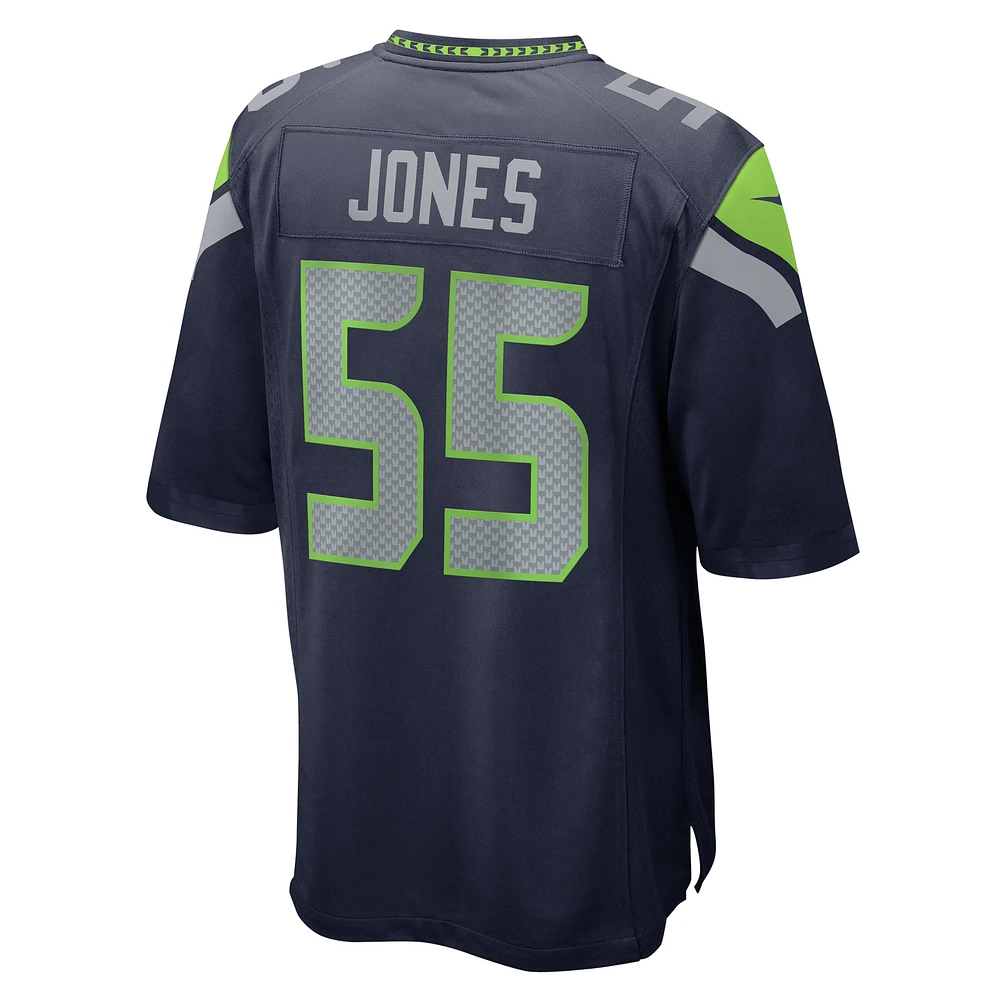 Maillot de match Nike Dre'Mont Jones College Navy pour homme des Seattle Seahawks