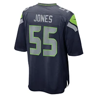 Maillot de match Nike Dre'Mont Jones College Navy pour homme des Seattle Seahawks