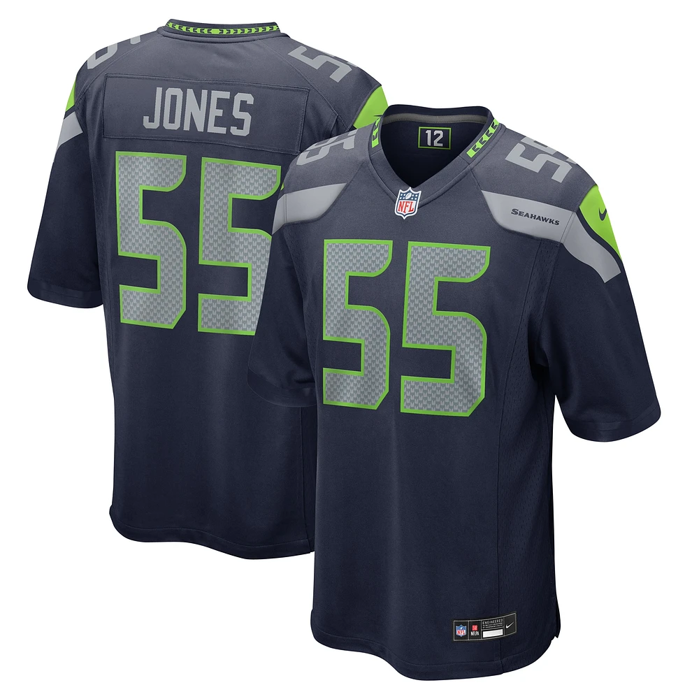 Maillot de match Nike Dre'Mont Jones College Navy pour homme des Seattle Seahawks