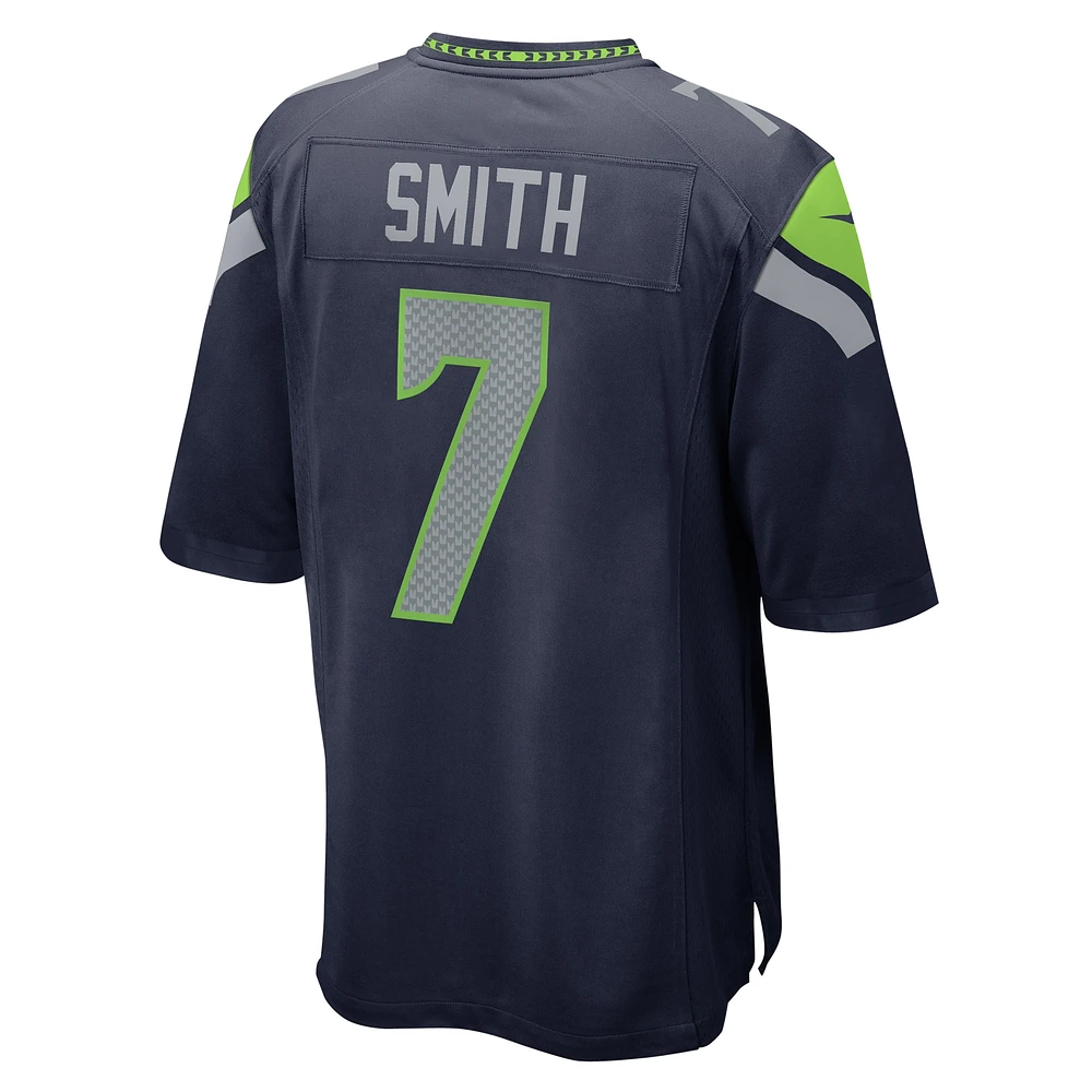 Maillot de jeu d'équipe Nike Geno Smith College Navy pour homme des Seattle Seahawks