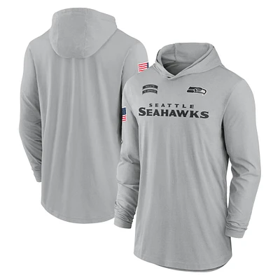 Sweat à capuche léger manches longues et Nike Seattle Seahawks 2024 pour homme, gris