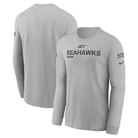 T-shirt à manches longues Nike Seattle Seahawks 2024 Salute To Service pour homme Gris