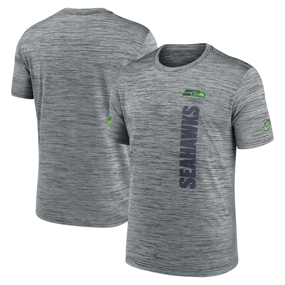 T-shirt Nike gris Seattle Seahawks 2024 Sideline Velocity Performance pour homme