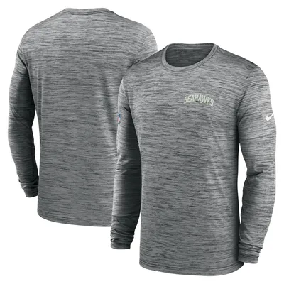 Seattle Seahawks Nike Sideline Velocity Athletic Stack Performance Long Sleeve T-Shirt