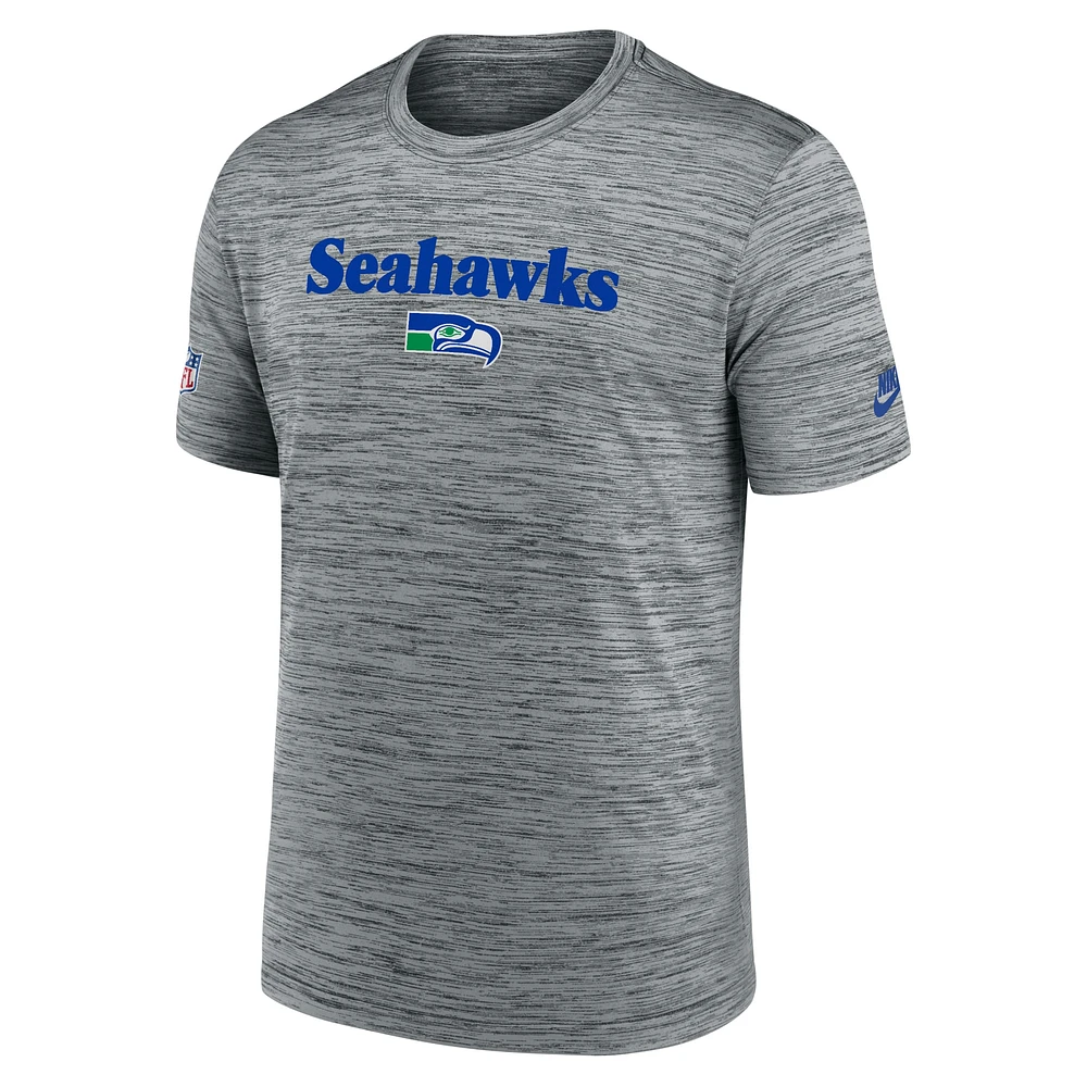 Men's Nike Gray Seattle Seahawks Velocity Alternate Logo Performance T-Shirt