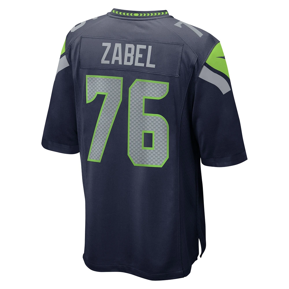 Maillot Nike gris Zabel College Navy pour homme, choix de premier tour la draft NFL 2025 des Seattle Seahawks