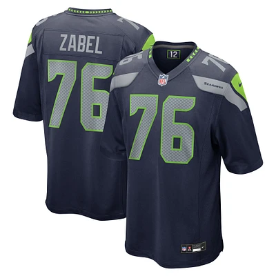 Maillot Nike gris Zabel College Navy pour homme, choix de premier tour la draft NFL 2025 des Seattle Seahawks