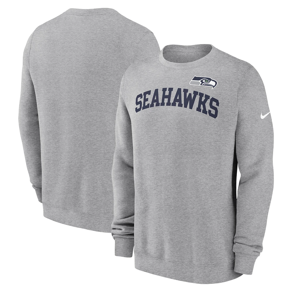 Sweat-shirt Nike gris chiné Seattle Seahawks Club pour hommes