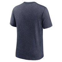 T-shirt à trois mélanges Nike Seattle Seahawks pour homme, bleu marine chiné