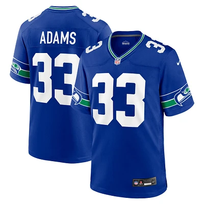 Maillot de match pour homme Nike Jamal Adams Royal Seattle Seahawks Throwback Player