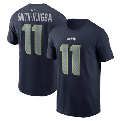 T-shirt Nike Jaxon Smith-Njigba bleu marine pour homme avec nom et numéro de joueur des Seattle Seahawks