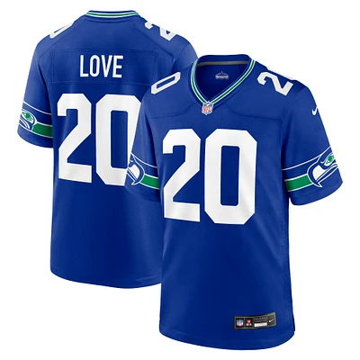 Men's Nike Julian Love Royal Seattle Seahawks Throwback Player Game Jersey