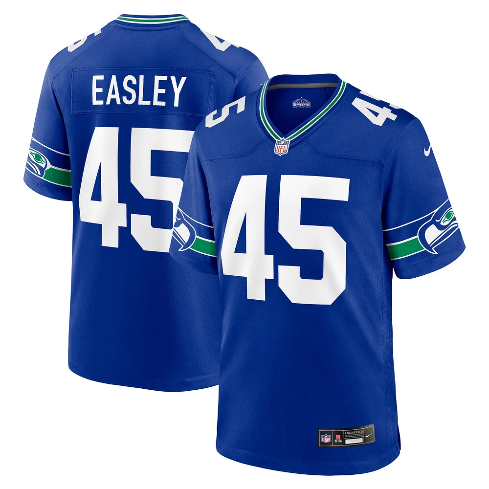 Nike Kenny Easley Royal Seattle Seahawks Throwback Joueur à la retraite Maillot de jeu pour homme