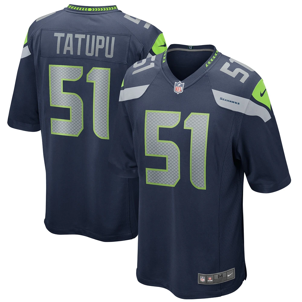 Maillot de joueur retraité Nike Lofa Tatupu College Navy des Seattle Seahawks pour hommes