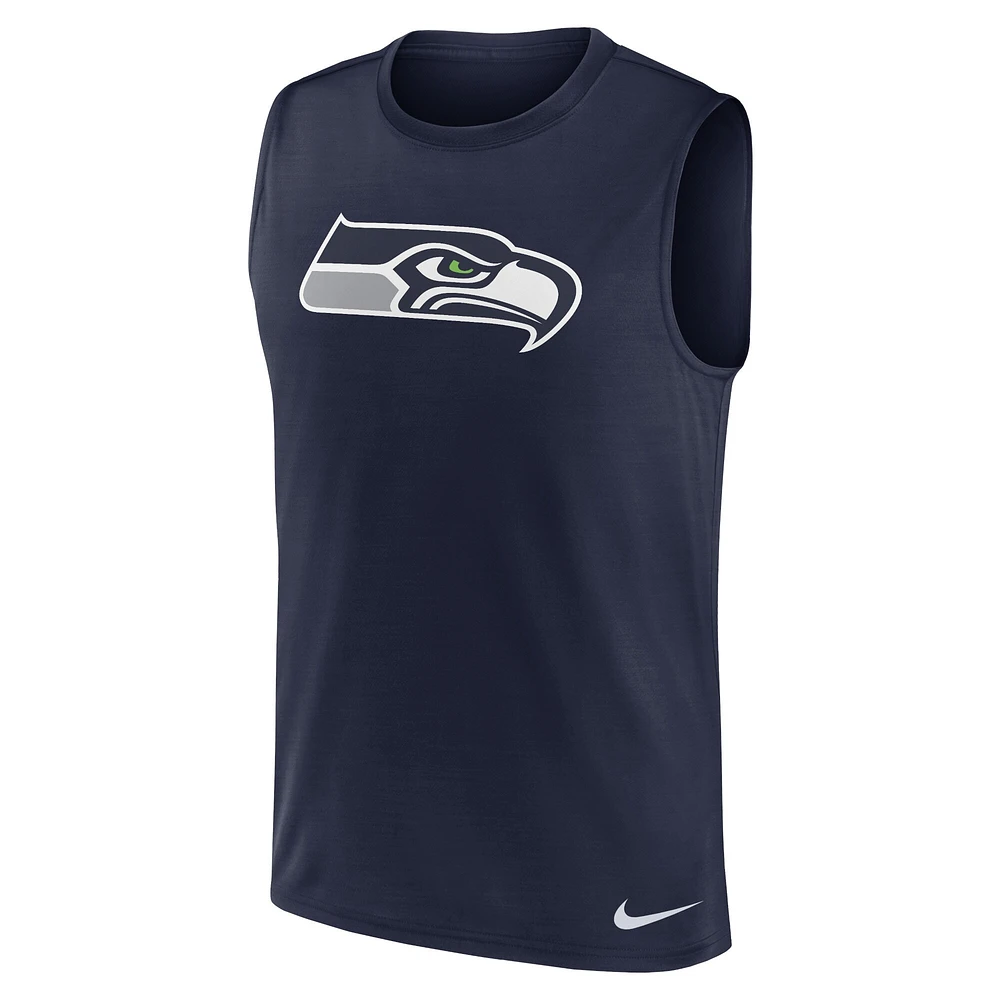Men's Nike Navy Seattle Seahawks Blitz Legend Performance Muscle Tank Top