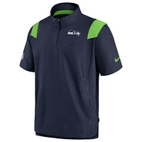 Men's Nike Navy Seattle Seahawks Sideline Coaches Chevron Lockup Pullover Top