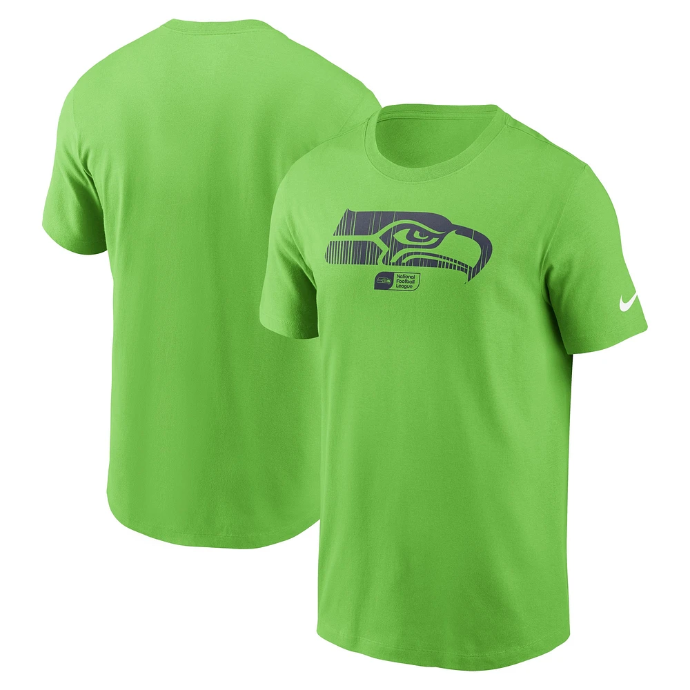 Men's Nike Neon Green Seattle Seahawks Faded Essential T-Shirt