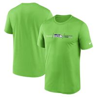 Men's Nike Neon Green Seattle Seahawks Horizontal Lockup Legend Performance T-Shirt