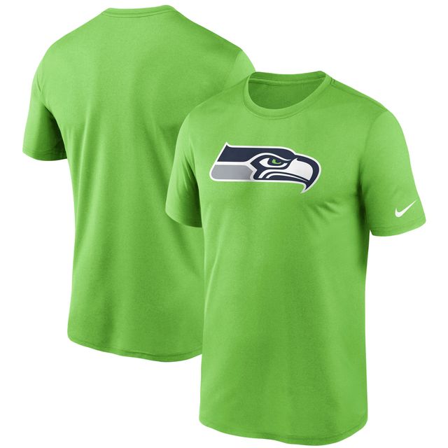 Men's Nike Neon Green Seattle Seahawks Logo Essential Legend Performance T-Shirt