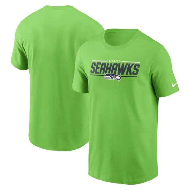 Nike Men's Royal and Kelly Green Seattle Seahawks Throwback Raglan Long Sleeve T-Shirt Blue