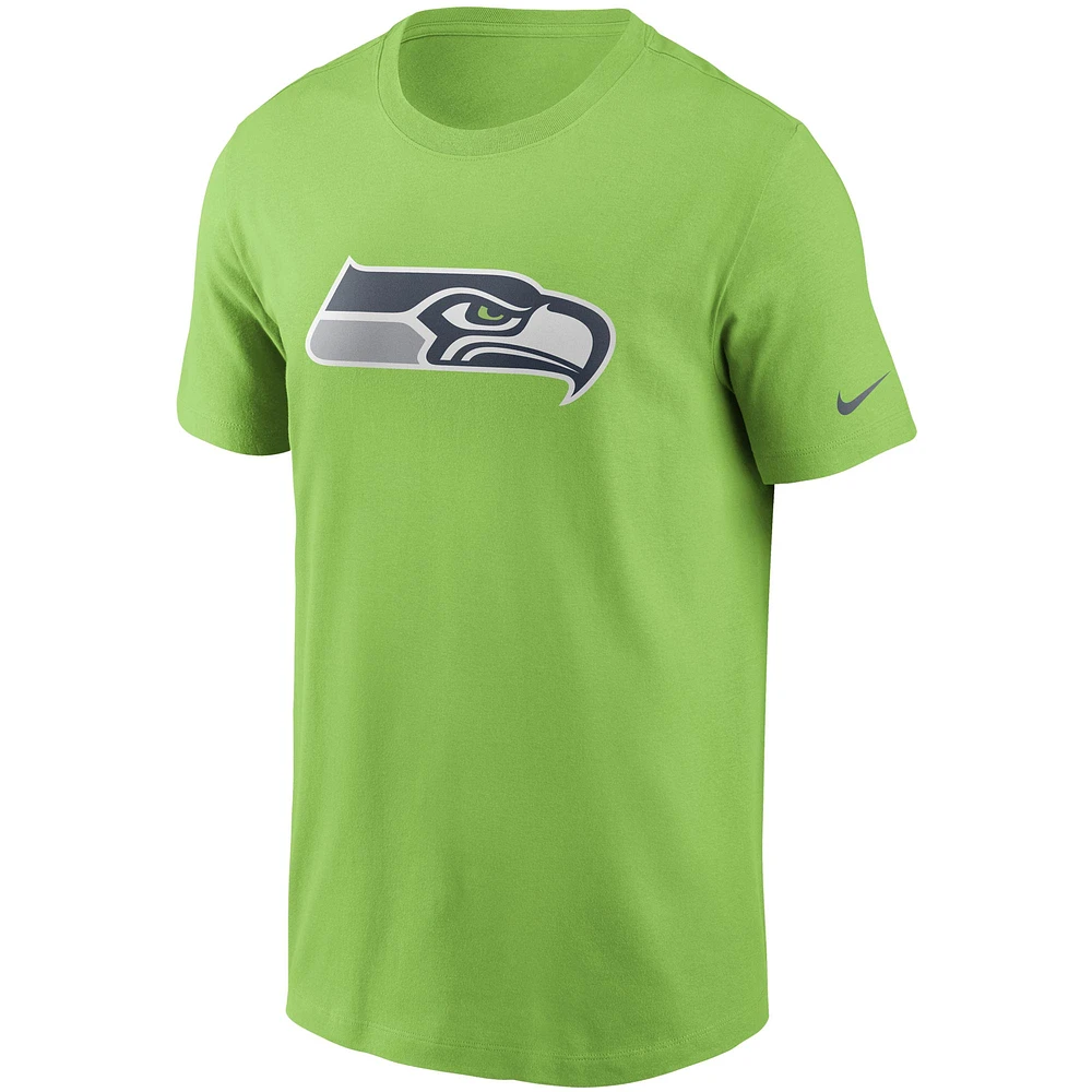 T-shirt à logo principal des Seahawks de Seattle Nike pour homme, vert fluo