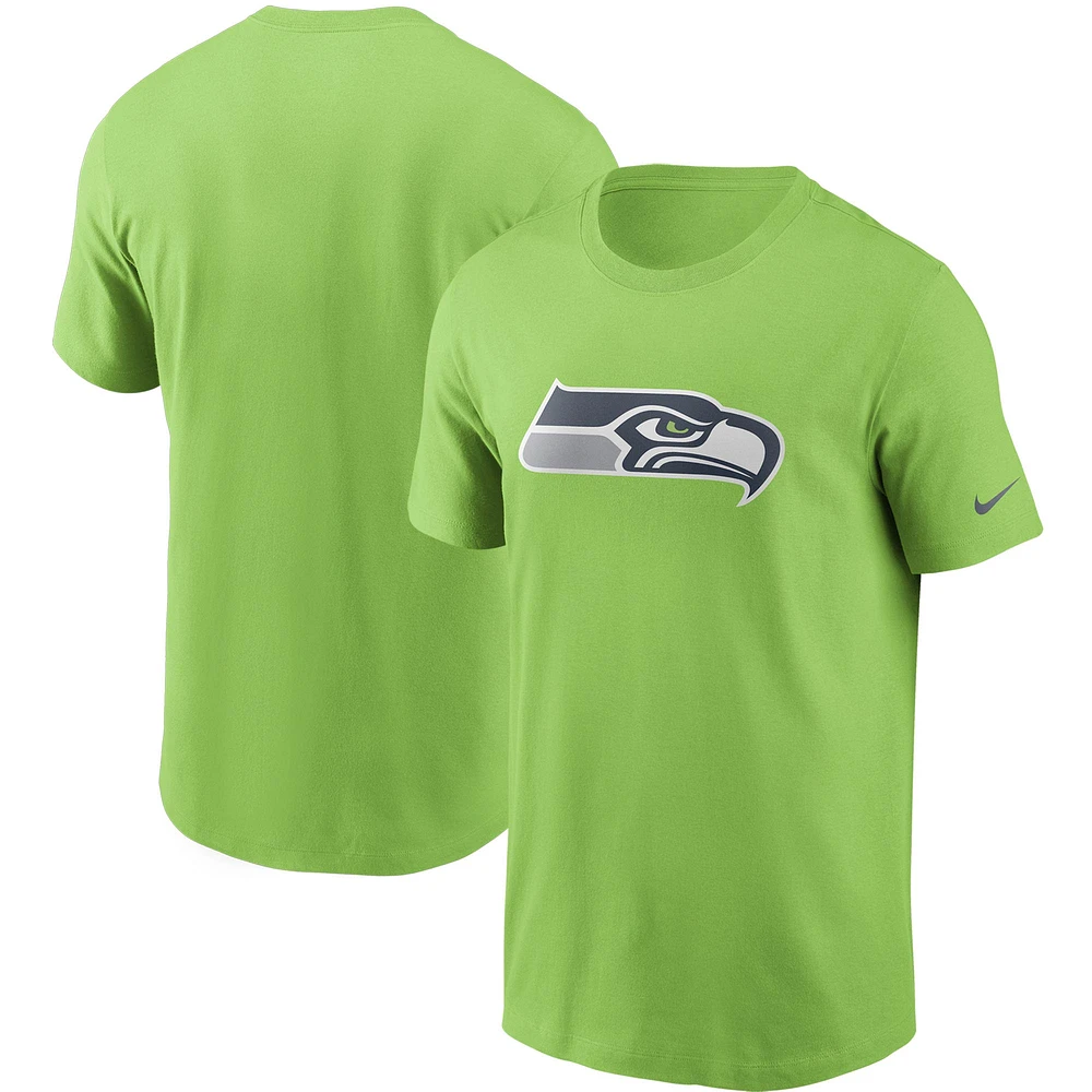 T-shirt à logo principal des Seahawks de Seattle Nike pour homme, vert fluo