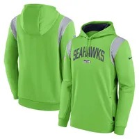 Sweat à capuche Nike Seattle Seahawks Sideline Athletic Stack Performance vert fluo pour homme