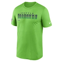 Men's Nike Neon Green Seattle Seahawks Sideline Legend Performance T-Shirt