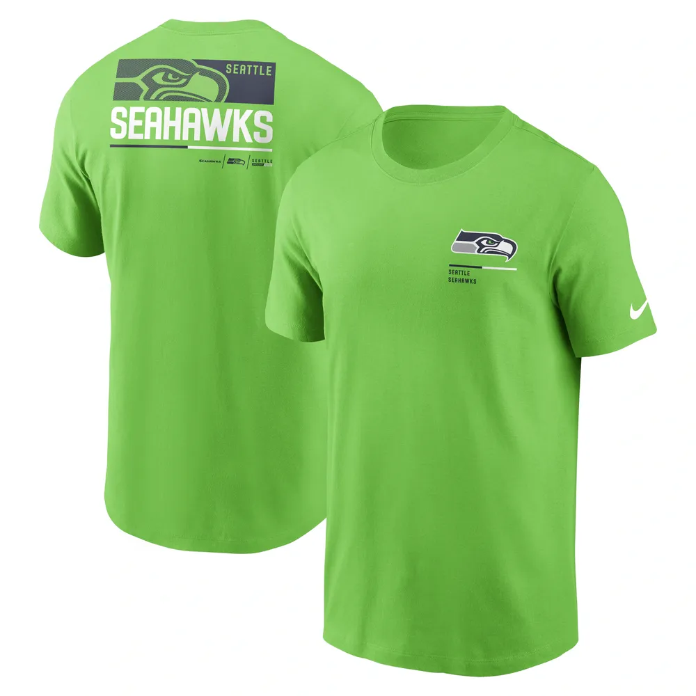 T-shirt Nike Seattle Seahawks Team Incline vert fluo pour homme