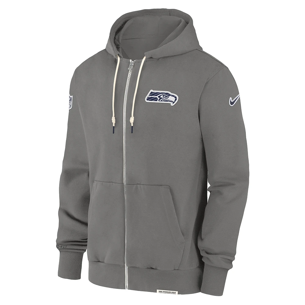 Men's Nike  Pewter Seattle Seahawks Player Full-Zip Performance Hoodie