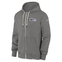 Men's Nike  Pewter Seattle Seahawks Player Full-Zip Performance Hoodie