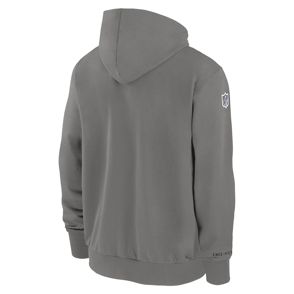 Men's Nike  Pewter Seattle Seahawks Player Full-Zip Performance Hoodie