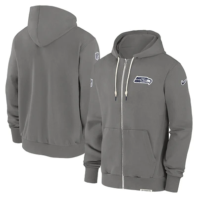 Men's Nike  Pewter Seattle Seahawks Player Full-Zip Performance Hoodie