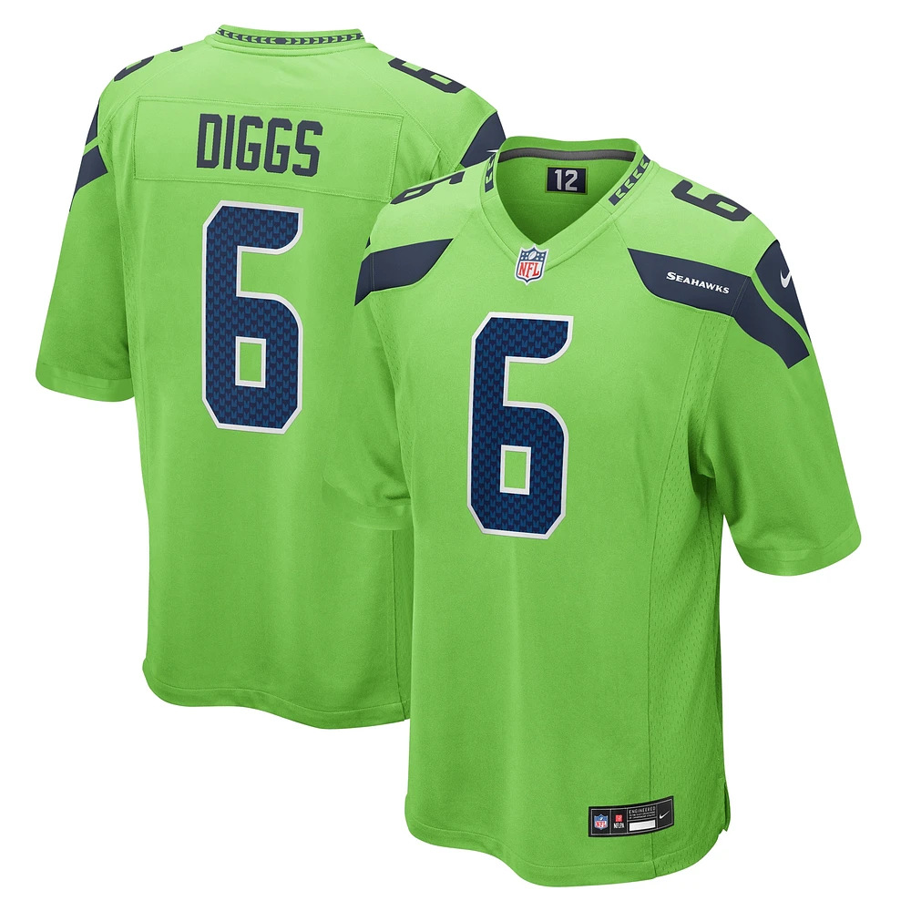 Men's Nike Quandre Diggs Neon Green Seattle Seahawks  Game Jersey