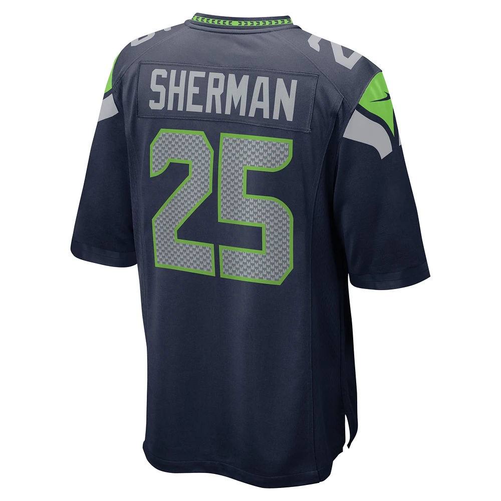 Men's Nike Richard Sherman College Navy Seattle Seahawks Retired Game Jersey