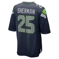 Maillot de match à la retraite des Seattle Seahawks Nike Richard Sherman College pour homme, bleu marine