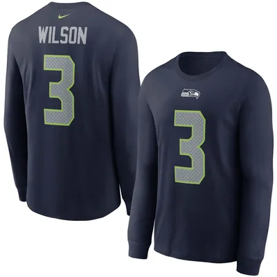 Russell Wilson Seattle Seahawks Nike Player Name & Number Long Sleeve T-Shirt - College Navy